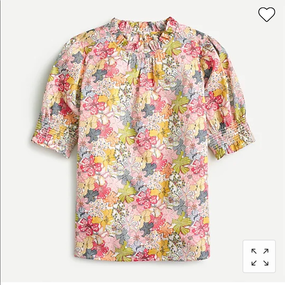J. Crew Floral Print Top - Pink, Yellow, Green, Blue
